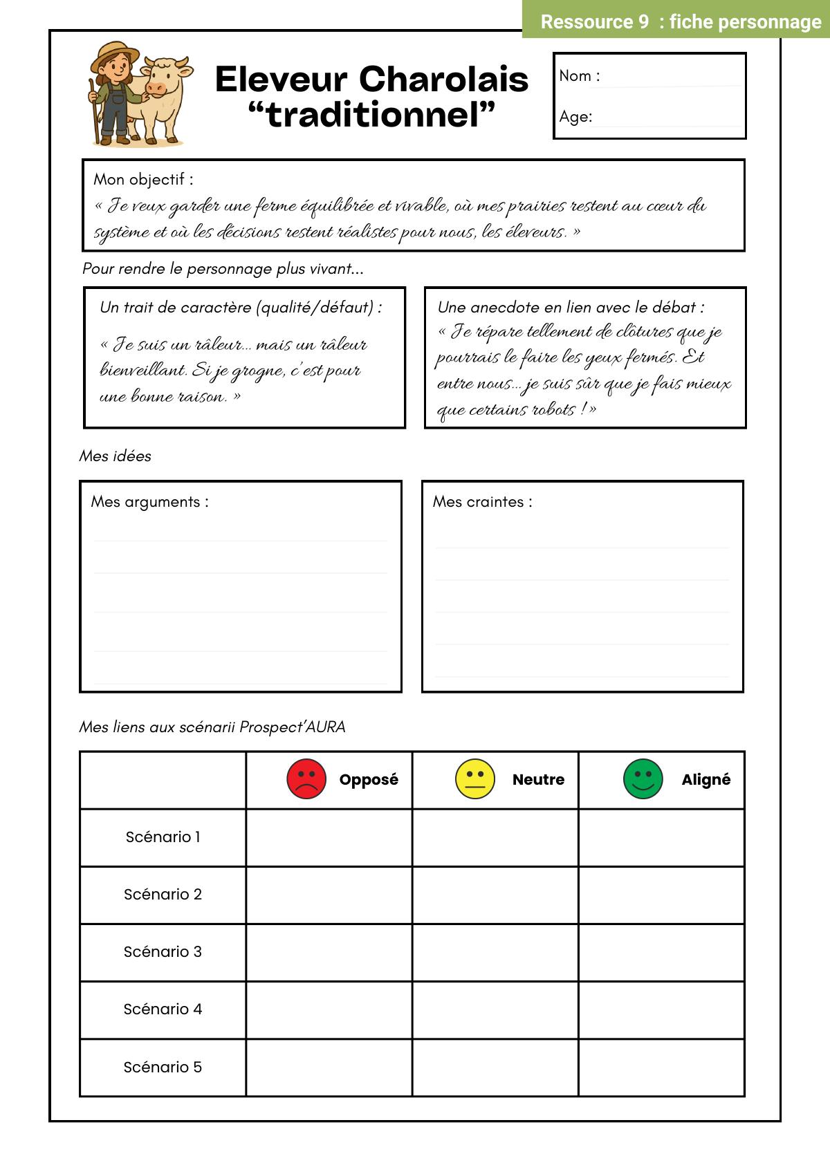 Page 1 de « Fiches personnages »